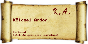 Kölcsei Andor névjegykártya